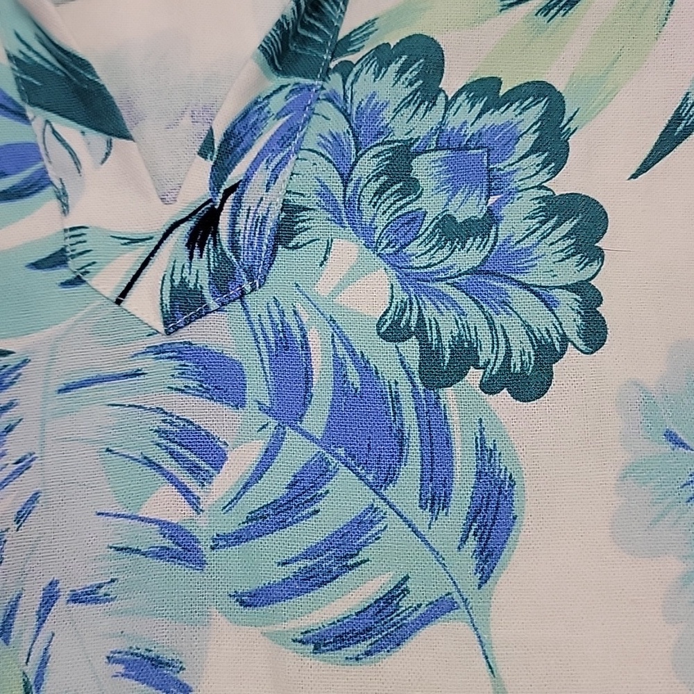 NVLT NWT TROPICAL FLORAL SLEEVELESS LINEN BLEND TOP SZ LARGE - Picture 10 of 13